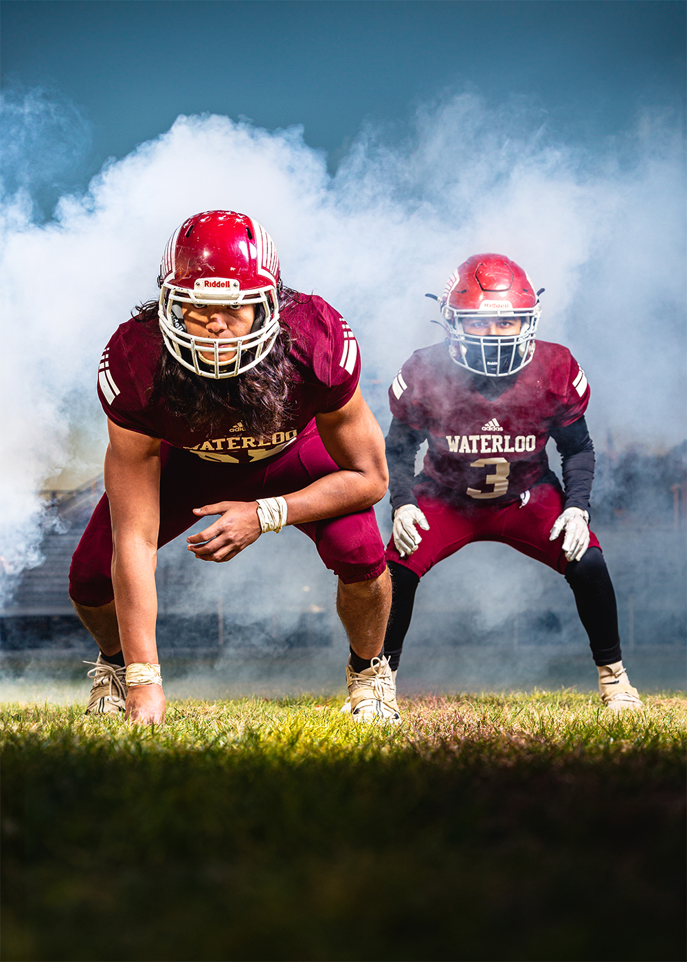 Austin's Football Senior Sports Photo taken at Waterloo High School in Northeast Ohio by Scheall Productions