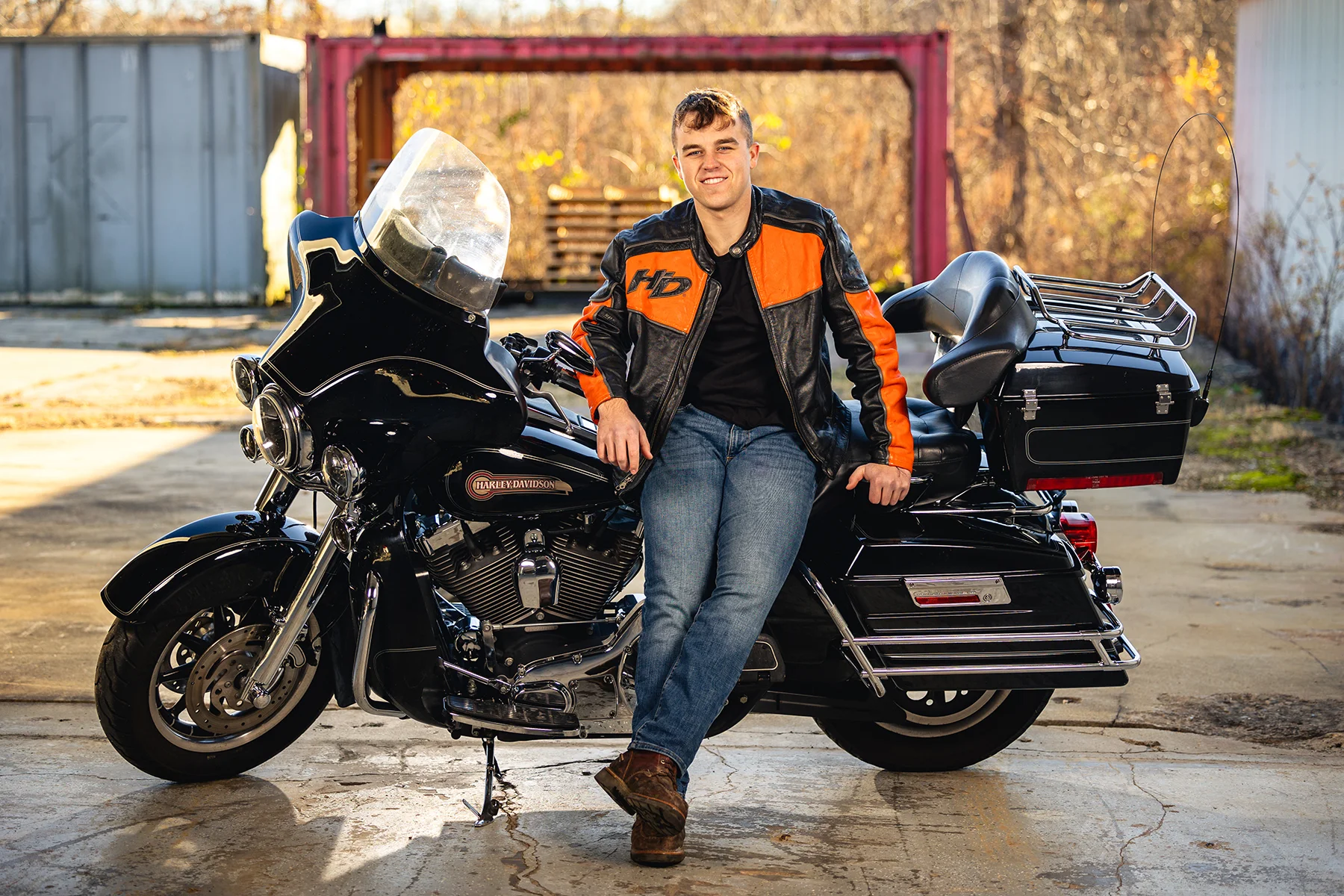 Andrew's Harley-Davidson Motorcycle Sports Senior Portrait 15 | Garrettsville, Ohio | Scheall Productions