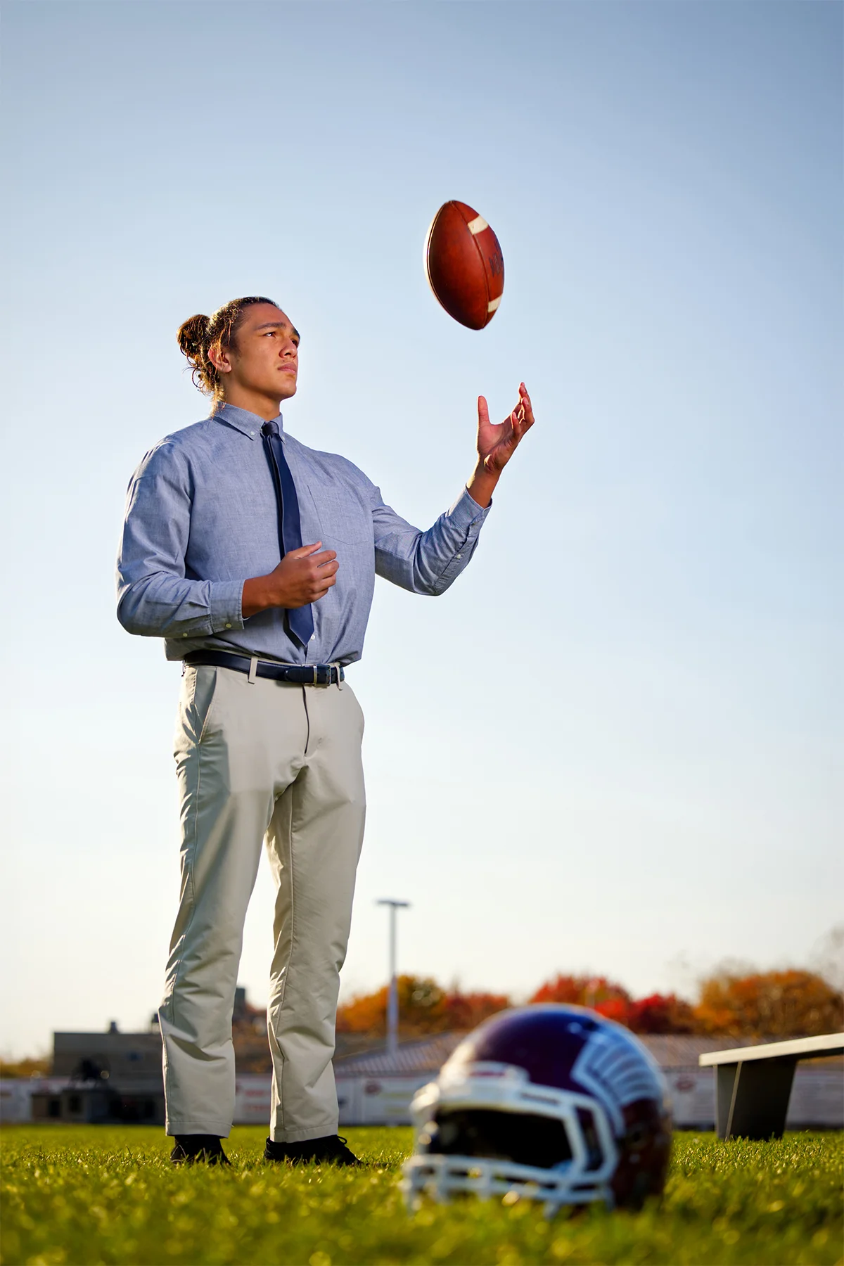 Austin's Football Sports Senior Photo 2 v3 - Scheall Productions